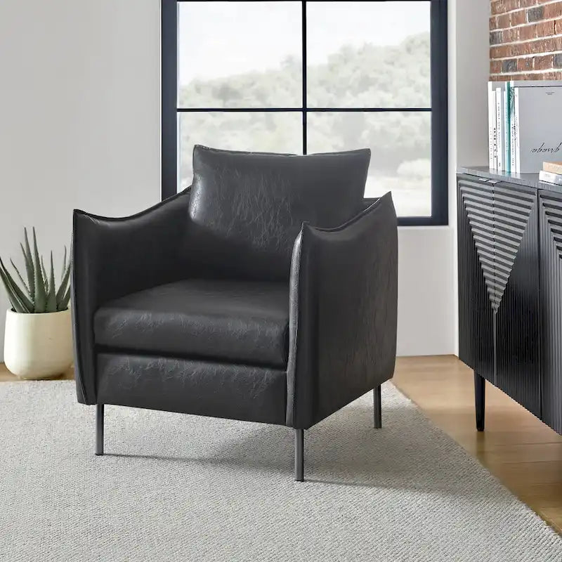 Fauteuil d'appoint Jaime en similicuir végétalien avec coussin amovible par HULALA HOME
