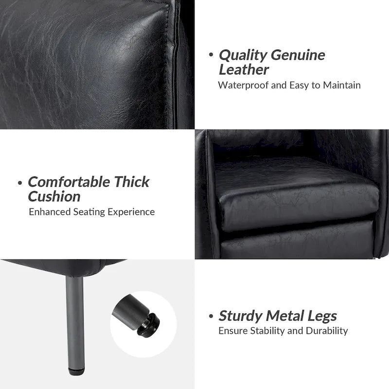 Fauteuil d'appoint Jaime en similicuir végétalien avec coussin amovible par HULALA HOME