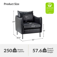 Fauteuil d'appoint Jaime en similicuir végétalien avec coussin amovible par HULALA HOME