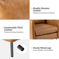 Fauteuil d'appoint Jaime en similicuir végétalien avec coussin amovible par HULALA HOME