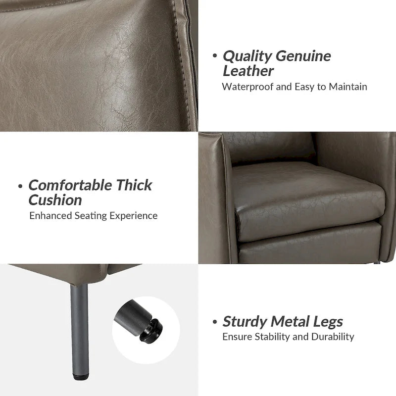 Fauteuil d'appoint Jaime en similicuir végétalien avec coussin amovible par HULALA HOME
