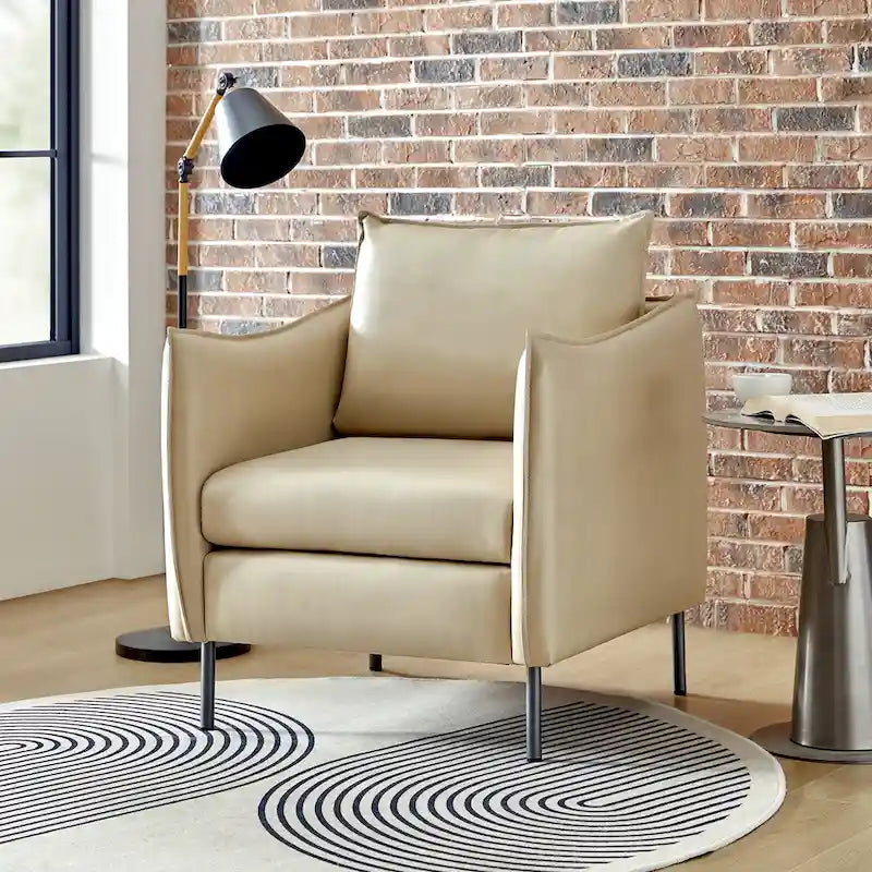 Fauteuil d'appoint Jaime en similicuir végétalien avec coussin amovible par HULALA HOME