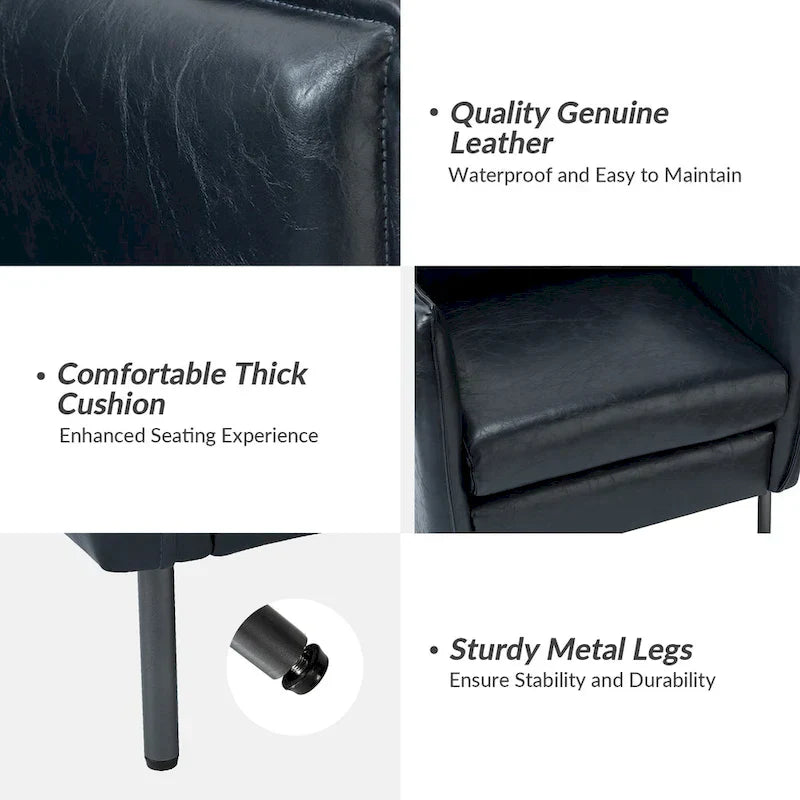Fauteuil d'appoint Jaime en similicuir végétalien avec coussin amovible par HULALA HOME