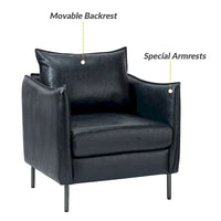 Fauteuil d'appoint Jaime en similicuir végétalien avec coussin amovible par HULALA HOME