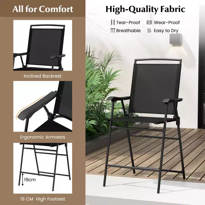 Ensemble de 3 tabourets de bar d'extérieur Costway avec plateau de table DPC, trou pour parasol et repose-pieds, 2 chaises