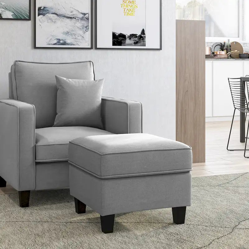 Ensemble 2 Pièces Fauteuil d'Appoint Georgia avec Pouf