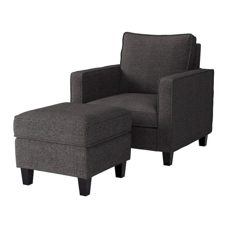 Ensemble 2 Pièces Fauteuil d'Appoint Georgia avec Pouf