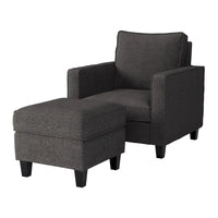 Ensemble 2 Pièces Fauteuil d'Appoint Georgia avec Pouf