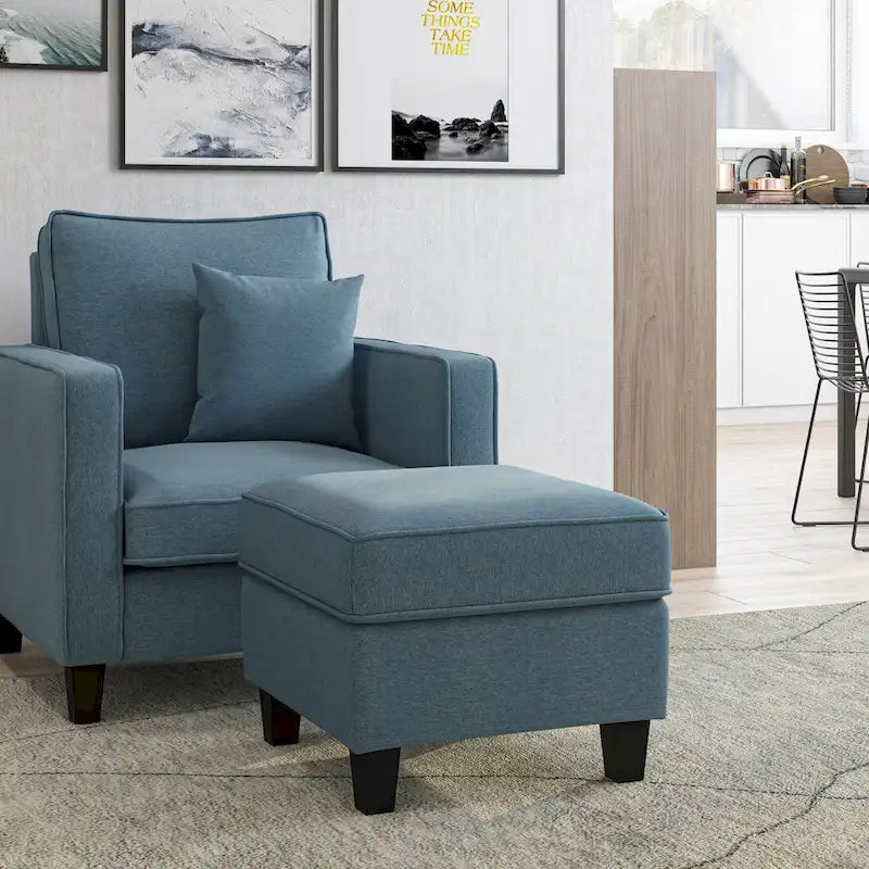 Ensemble 2 Pièces Fauteuil d'Appoint Georgia avec Pouf