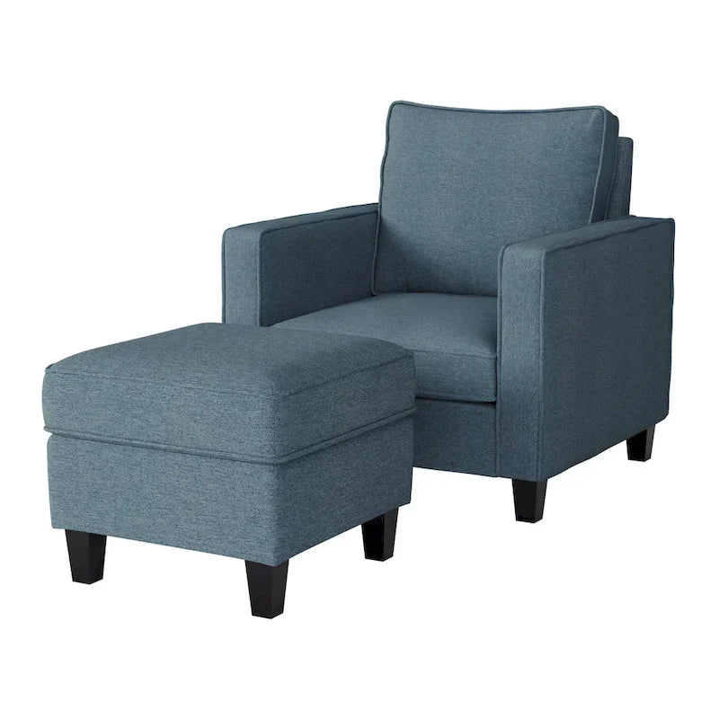 Ensemble 2 Pièces Fauteuil d'Appoint Georgia avec Pouf