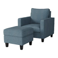 Ensemble 2 Pièces Fauteuil d'Appoint Georgia avec Pouf