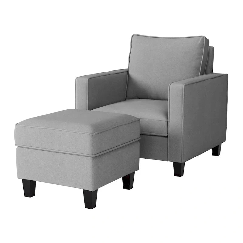 Ensemble 2 Pièces Fauteuil d'Appoint Georgia avec Pouf