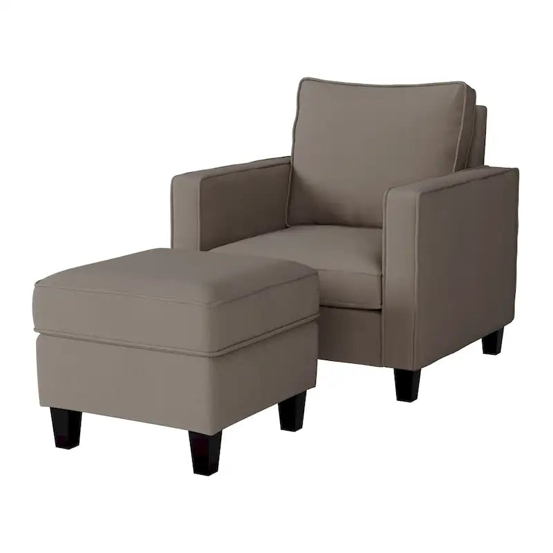 Ensemble 2 Pièces Fauteuil d'Appoint Georgia avec Pouf