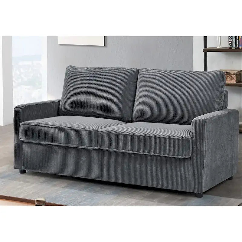Canapé-lit US Pride Furniture Manchester en velours côtelé, accoudoirs carrés, 70 pouces
