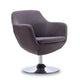 Manhattan Comfort Fauteuil pivotant d'appoint Caisson en similicuir chromé poli