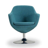 Manhattan Comfort Fauteuil pivotant d'appoint Caisson en similicuir chromé poli