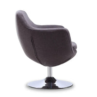 Manhattan Comfort Fauteuil pivotant d'appoint Caisson en similicuir chromé poli