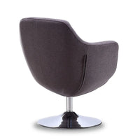 Manhattan Comfort Fauteuil pivotant d'appoint Caisson en similicuir chromé poli