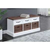 Meuble bas en bois traditionnel Paola avec paniers