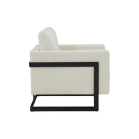Chaise d'appoint contemporaine Modrest Prince en tissu crème et noir
