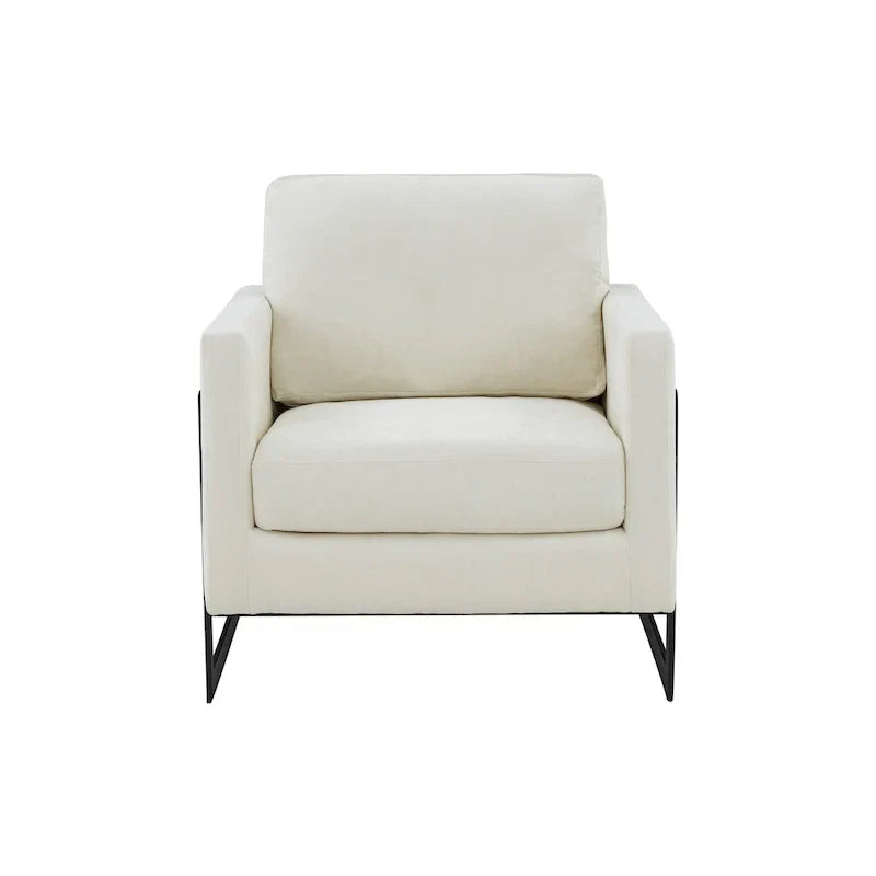 Chaise d'appoint contemporaine Modrest Prince en tissu crème et noir