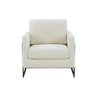 Chaise d'appoint contemporaine Modrest Prince en tissu crème et noir