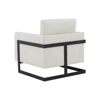Chaise d'appoint contemporaine Modrest Prince en tissu crème et noir