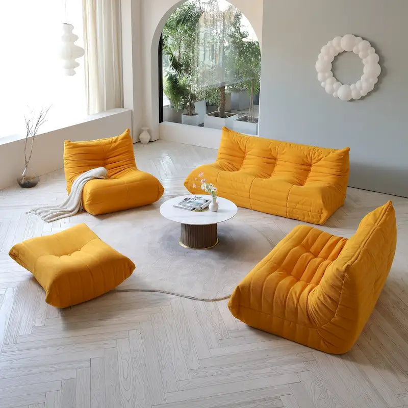 Ensembles canapé paresseux en tissu Teddy pour chambre et salon, pouf poire confortable, canapé de sol