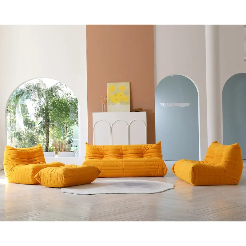 Ensembles canapé paresseux en tissu Teddy pour chambre et salon, pouf poire confortable, canapé de sol