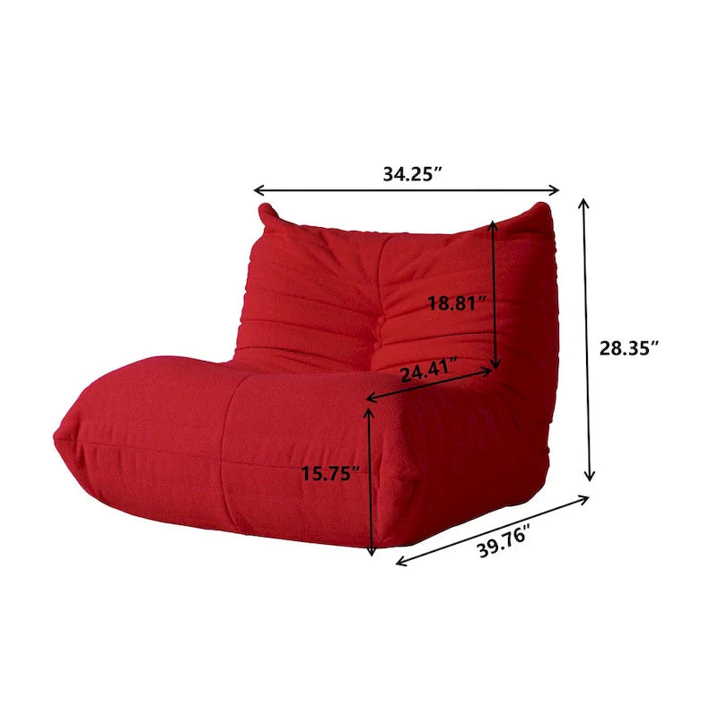 Ensembles canapé paresseux en tissu Teddy pour chambre et salon, pouf poire confortable, canapé de sol
