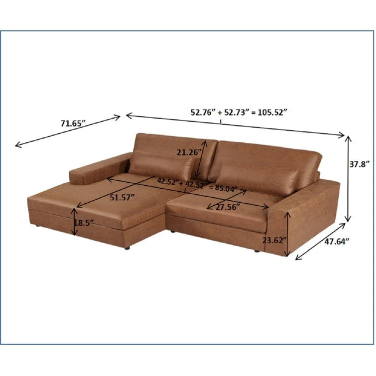 Canapé sectionnel inclinable surdimensionné US Pride Furniture de 105,52 pouces