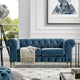 Corvus Prato Causeuse Chesterfield capitonnée en velours avec accoudoirs roulés
