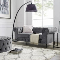 Corvus Prato Causeuse Chesterfield capitonnée en velours avec accoudoirs roulés