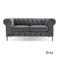Corvus Prato Causeuse Chesterfield capitonnée en velours avec accoudoirs roulés