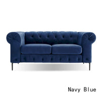 Corvus Prato Causeuse Chesterfield capitonnée en velours avec accoudoirs roulés