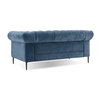 Corvus Prato Causeuse Chesterfield capitonnée en velours avec accoudoirs roulés