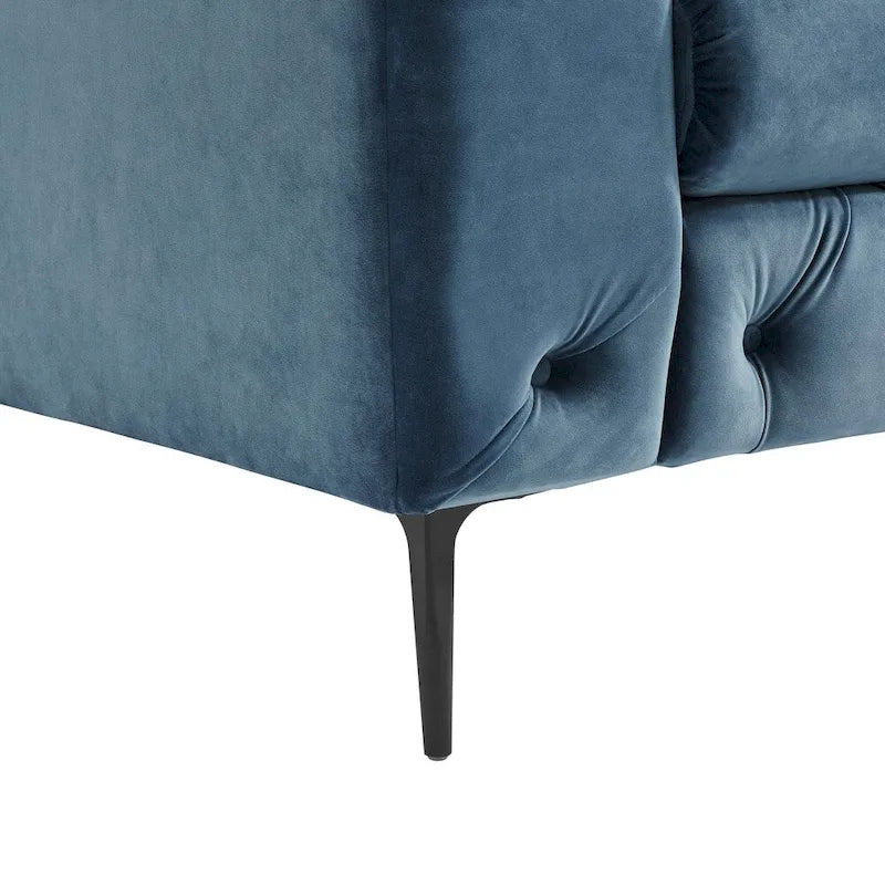 Corvus Prato Causeuse Chesterfield capitonnée en velours avec accoudoirs roulés