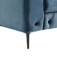 Corvus Prato Causeuse Chesterfield capitonnée en velours avec accoudoirs roulés