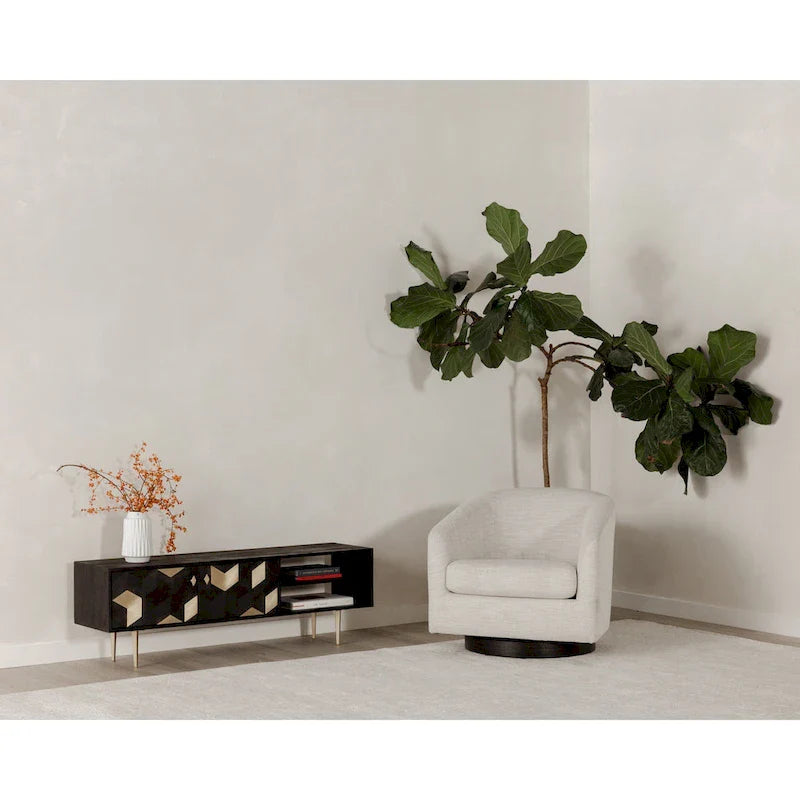 Fauteuil pivotant moderne en tissu Aurelle Home