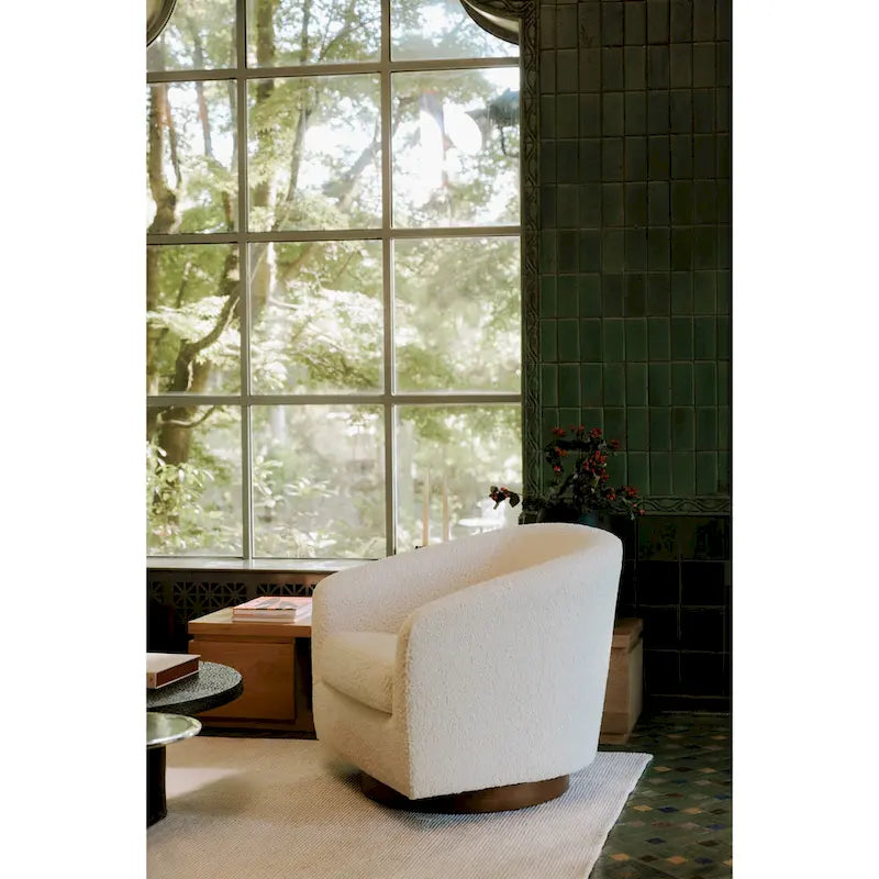 Fauteuil pivotant moderne en tissu Aurelle Home