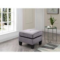 Poufs en velours touffeté Copper Grove Meharrize