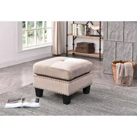 Poufs en velours touffeté Copper Grove Meharrize