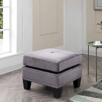 Poufs en velours touffeté Copper Grove Meharrize