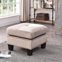 Poufs en velours touffeté Copper Grove Meharrize
