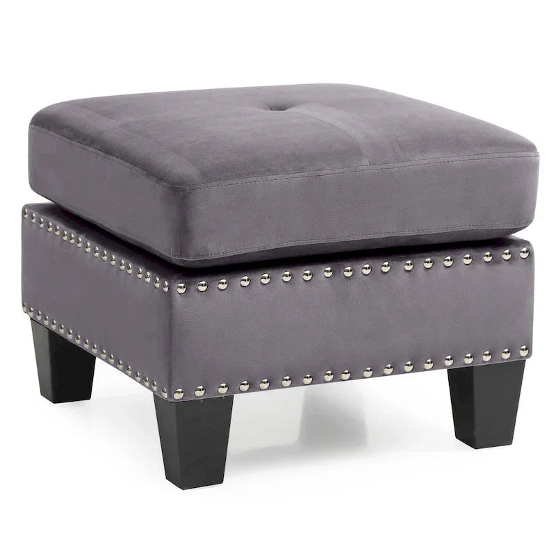Poufs en velours touffeté Copper Grove Meharrize