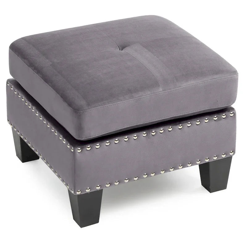 Poufs en velours touffeté Copper Grove Meharrize