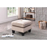 Poufs en velours touffeté Copper Grove Meharrize