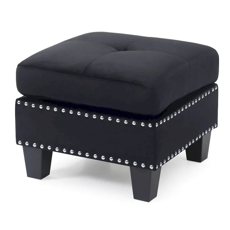 Poufs en velours touffeté Copper Grove Meharrize