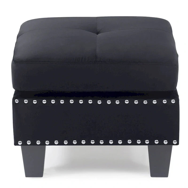 Poufs en velours touffeté Copper Grove Meharrize