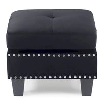 Poufs en velours touffeté Copper Grove Meharrize